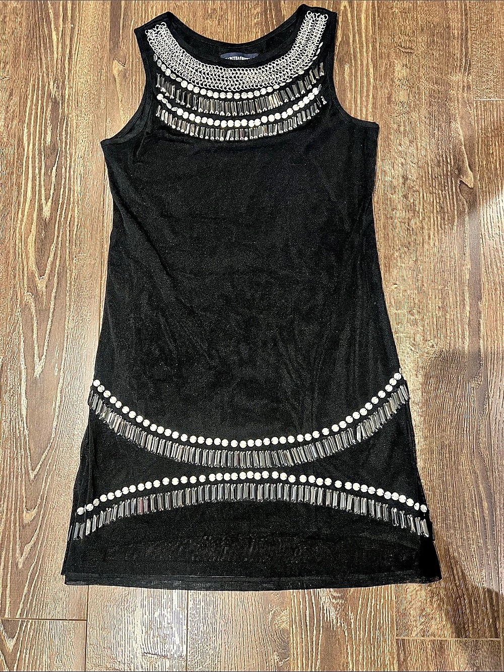 Black Embellished Mini Dress Like New